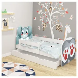 Krevet za decu ANIMALS 140X70 CM sa fiokom WHITE ACMA 6 dezena