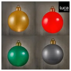 Kugla naduvavajuća zlato srebro crvena zelena 4 vrste led sa daljinskim d60cm