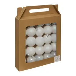 Kugla novogodišnja bela set 25 kom 6cm