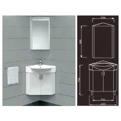 Kupatilski ugaoni set Corner sa umivaonikom i ogledalom