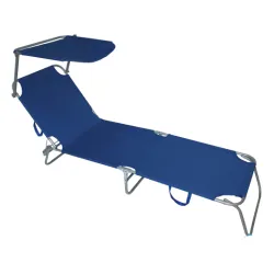 Ležaljka za baštu sa tendom plava
