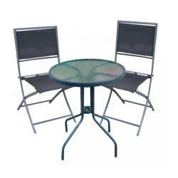 Baštenska garnitura Lipari sto i dve rasklopive stolice