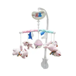 Muzička vrteška veseli medvedići Biba Toys roze