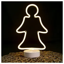 Neon prozorska dekoracija Anđeo 29x18 cm