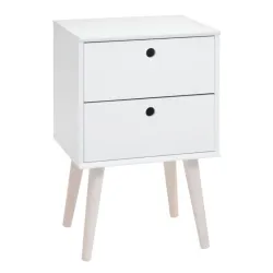 Noćni ormarić sa 2 fioke bela/bor