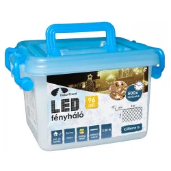 Novogodišnja LED svetleća mreža toplo bela 1x2m za spoljašnju i unutrašnju upotrebu sa providnim kablom