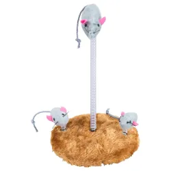 Mišija familija na federima igračka za mace 30cm