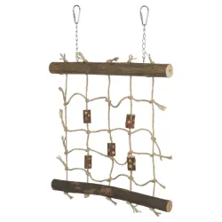 Penjalica za papagaje od kanapa i drveta 27x24cm