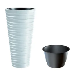 Plastična saksija Sand Slim 30x52cm bela