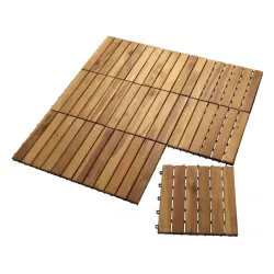 Podna obloga drvena od 9 elemenata 90x90cm