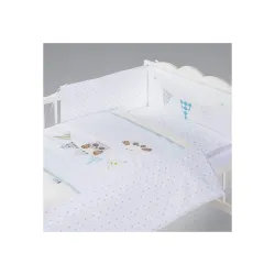 Posteljina za bebu Set 5 delova Night birds blue
