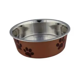 Posuda za psa Šapice 17 cm Narandjasta-Braon