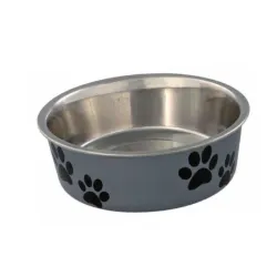 Posuda za psa Šapice 14 cm Siva