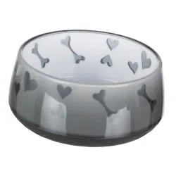 Posuda za pse kosti i srca 12cm crna