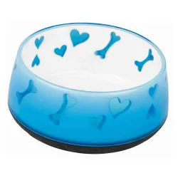 Posuda za pse kosti i srca 12cm plava