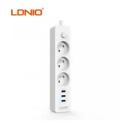 Produžni Kabl LDNIO SE3330 3 EU Plug + 3 USB plug Max 2500W 1.8M White