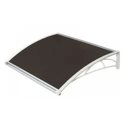 Nadstrešnica za vrata 82x120cm bela baza ploča bronza 6mm