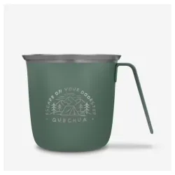 Šolja za kampovanje I planinarenje 500 od nerđajućeg čelika 0,3 l zelena