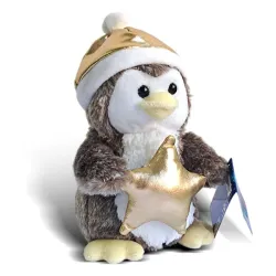 Plišani braon pingvin sa kapom i zvezdom