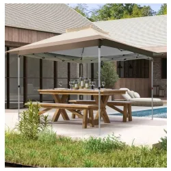 Gazebo paviljon sa mehanizmom 350x350cm Braon