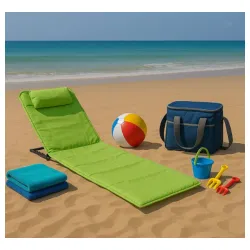 Ležaljka sklopiva za plažu 140x39cm zelena 