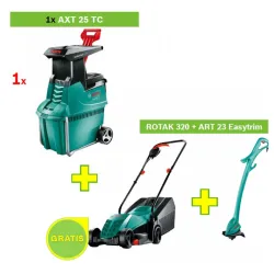 Seckalica drobilica grana Bosch AXT 25 TC + Kosačica Rotak 320 + Trimer ART 23