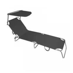 716000S-2 ležaljka za plazu sa tendom set - 2 kom siva