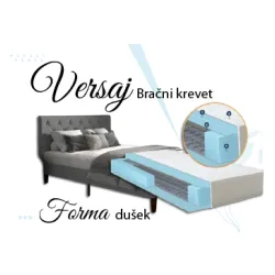 Versaj Bračni Krevet 201x149x112 cm + Forma Dušek za Bračni krevet 140x190 cm