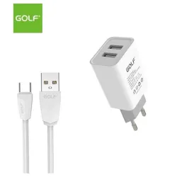 Kućni punjač + tip c kabl GOLF GF-U206 beli 00G182