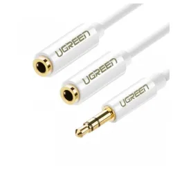 AUX M na 2xAUX F kabl 25cm Ugreen AV134 beli 10739