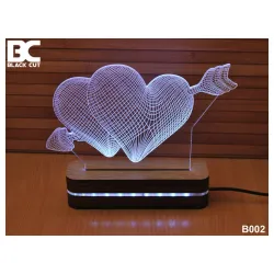 3D lampa Srca Strela toplo bela