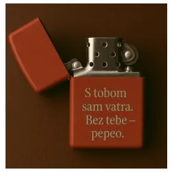 Upaljač S tobom sam vatra. Bez tebe - pepeo