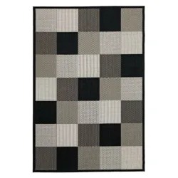 Tepih Bloks 133x195 crna/bež