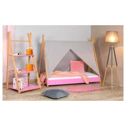 Krevet sa nadstrešnicom i dušekom 160x80 Tipi Roze 