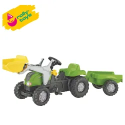 Traktor na pedale sa prikolicom i utovarivačem Rolly Kid-X zeleni