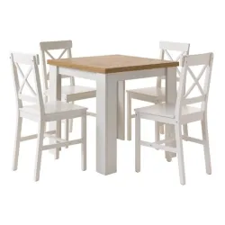 Trpezarijska garnitura retro bela mala