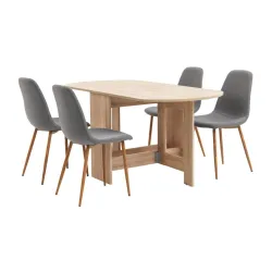 Trpezarijska garnitura siva-hrast