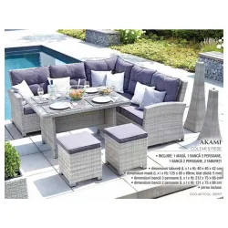 Ugaona Garnitura Od Wicker Ratana Tokio