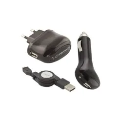 USB punjači + microUSB kabl Esperanza 3in1 set EZ116