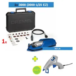 Višenamenski alat DREMEL 3000 sa 25 kom pribora + Pištolj za lepak Dremel 910