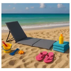 Ležaljka sklopiva za plažu 150x52cm siva