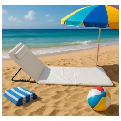 Ležaljka sklopiva za plažu 140x39cm bež 