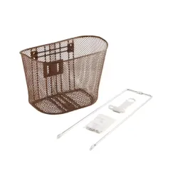 Prednja korpa za bicikl braon 8L