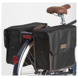 Crna dvojna torbica za bicikl 2x20L