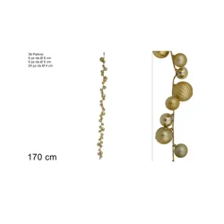 Novogodišnja girlanda kugle zlatne / crvene 36/1