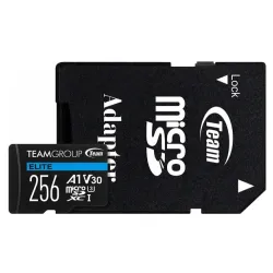 TeamGroup MICRO SDXC 256GB ELITE, UHS-I U3 V30 A1, 100/50MB/s +SD Adapter TEAUSDX256GIV30A103