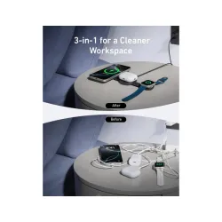 MagGo Bežični 3u1 sklopivi punjač, crni