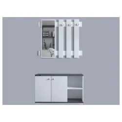 Predsoblje beli čiviluk antracit komplet