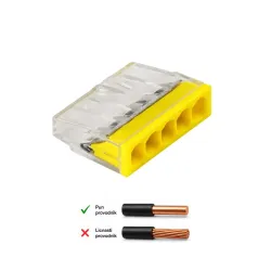 Ubodna klemna 5P, 450V/24A, 0.5-2.5mm2