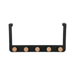 ESTIA ES02-18283 ČIVILUK ZA VRATA SA 5  KUKICA METAL DRVO CRNI